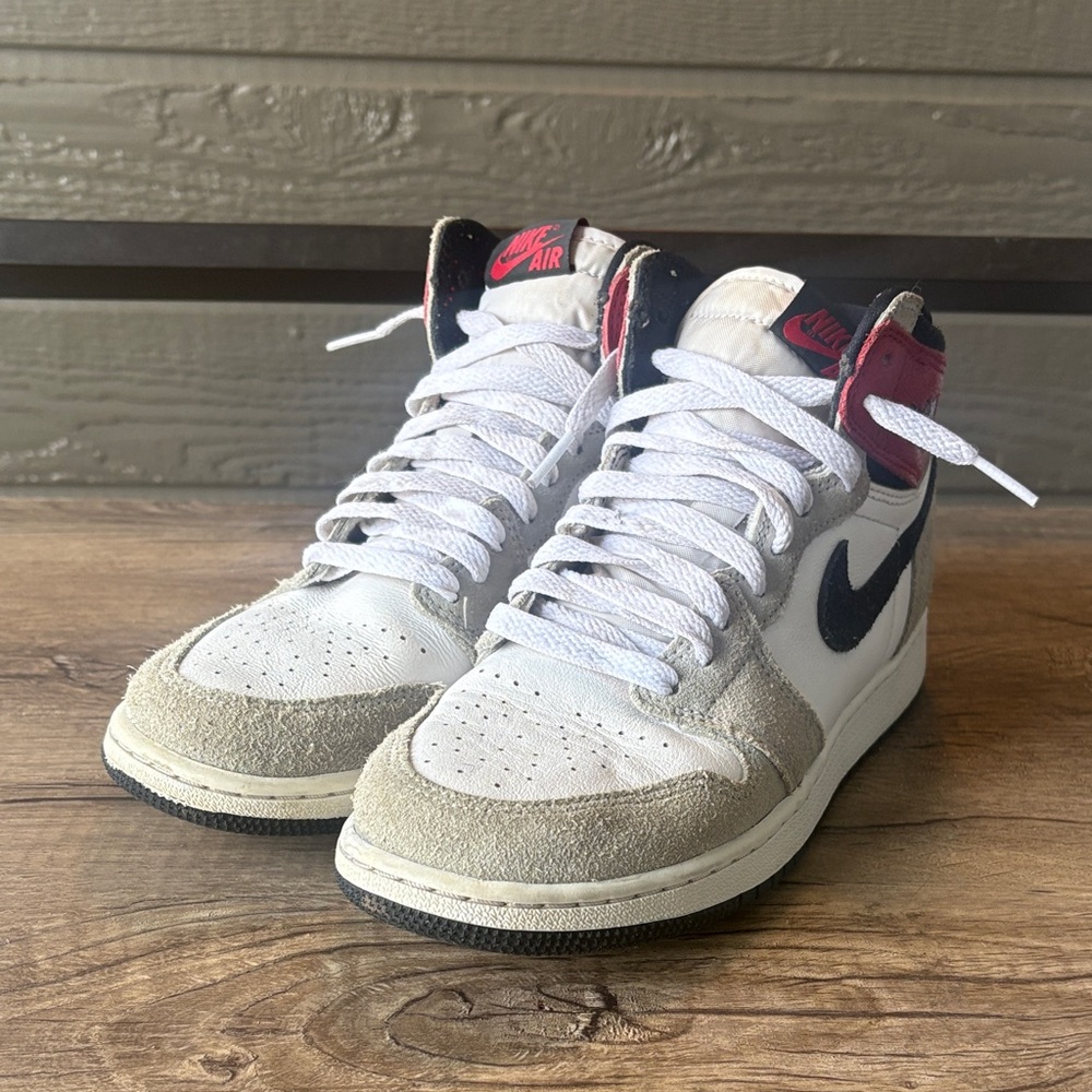 Jordan High-Top Sneakers Women’s/ Young White, Black & Red Accents - Picture 5 of 9